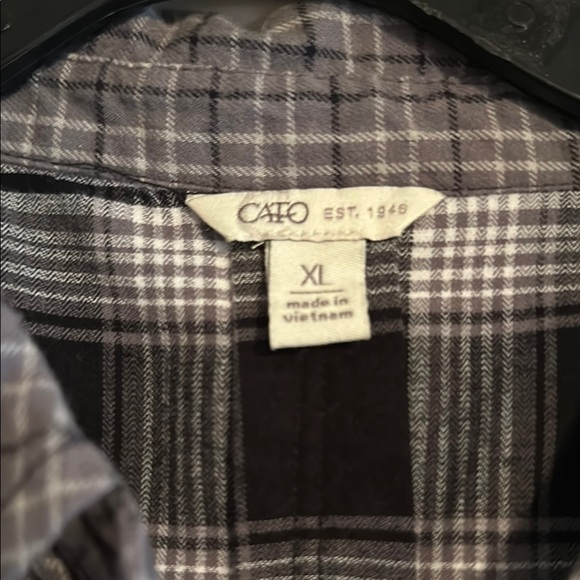 Cato Black and Gray Plaid Casual Button Down Shirts - Picture 2 of 11